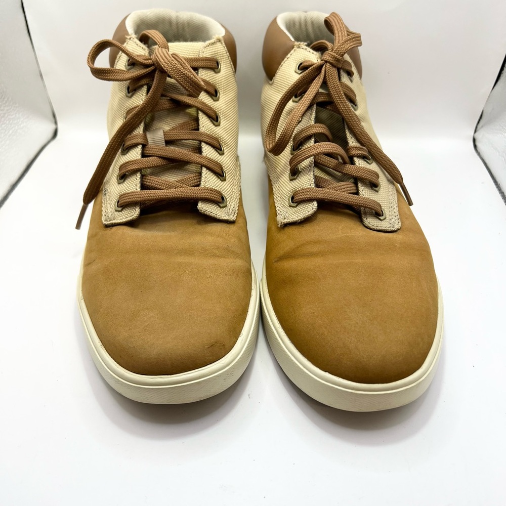 Tan Suede Timberland High-Top Sneakers